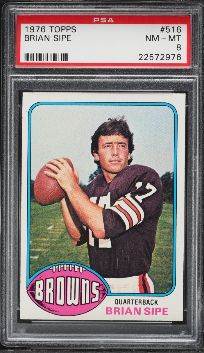 1976 Topps Football Brian Sipe ROOKIE #516 PSA 8 NM-MT