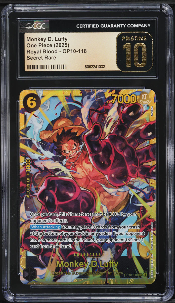 2025 One Piece Royal Blood Monkey D. Luffy #OP10-118 CGC 10 PRISTINE