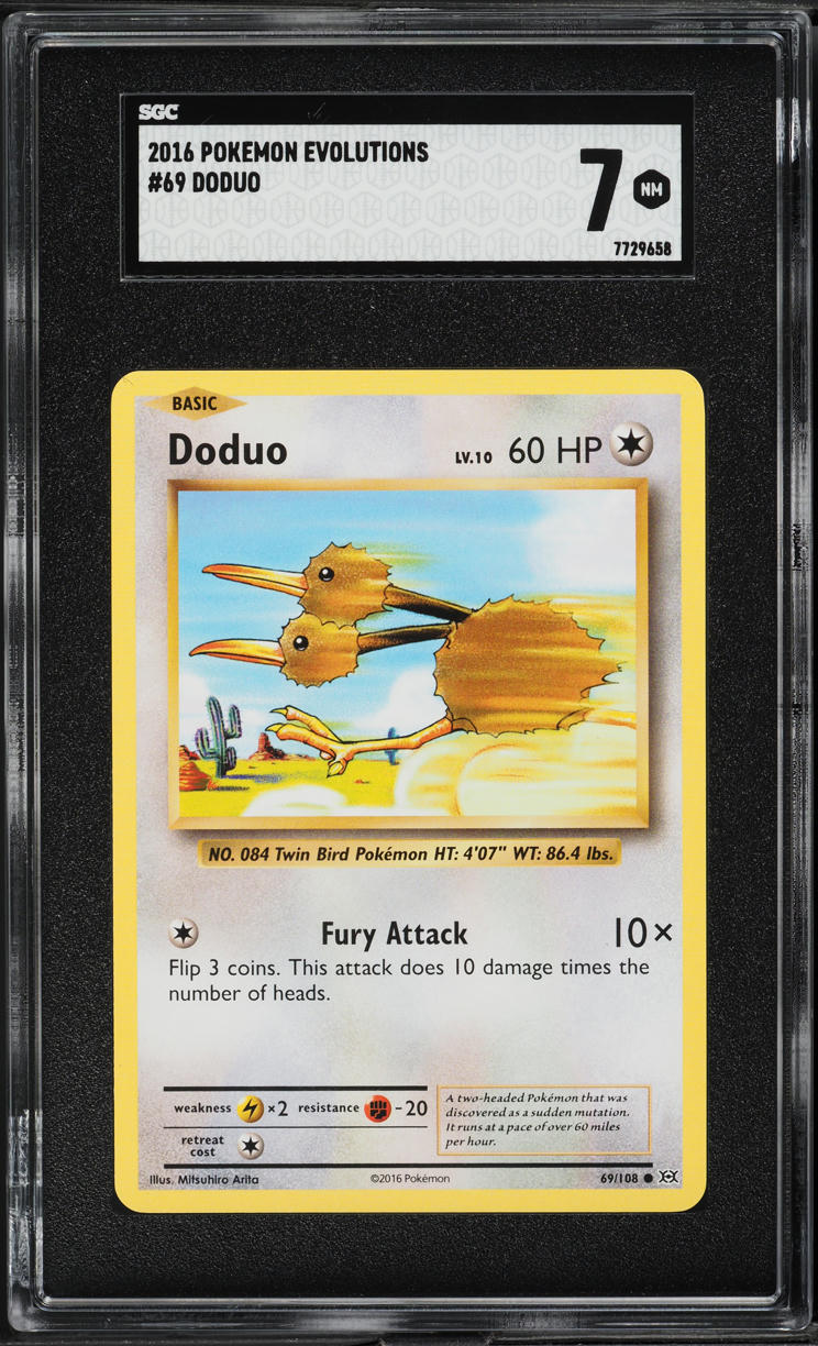 2016 Pokemon XY Evolutions Doduo #69 SGC 7 NRMT