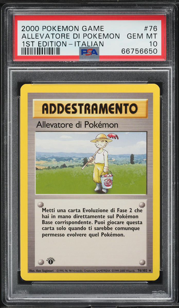 2000 Pokemon Italian Base Set 1st Edition Pokemon Breeder #76 PSA 10 GEM MINT