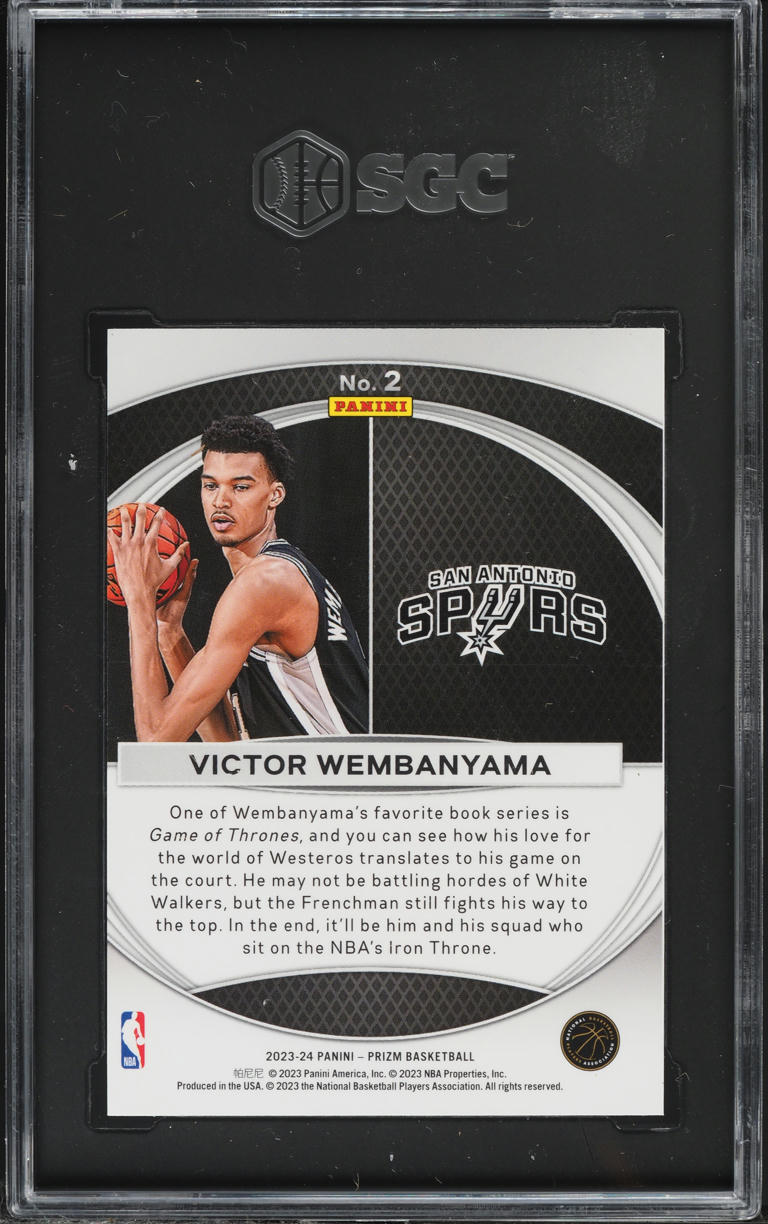2023 Panini Prizm Global Reach Victor Wembanyama ROOKIE #2 SGC 8 NM-MT