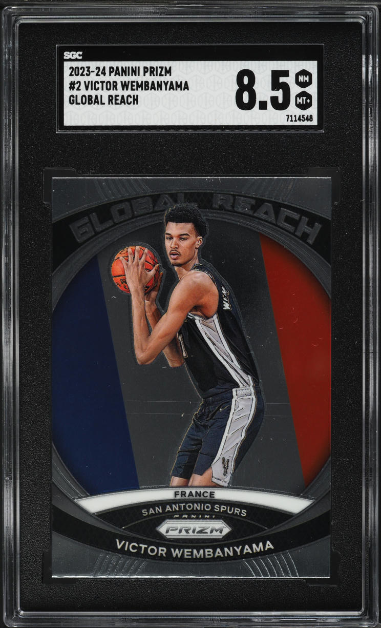 2023 Panini Prizm Global Reach Victor Wembanyama ROOKIE #2 SGC 8.5 NM-MT+