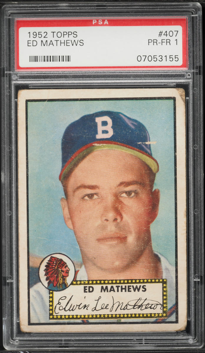 1952 Topps Eddie Mathews ROOKIE #407 PSA 1 PR