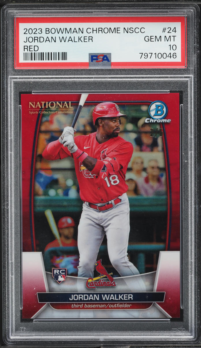 2023 Bowman Chrome National Red Jordan Walker ROOKIE /5 #MLB-24 PSA 10 GEM MINT