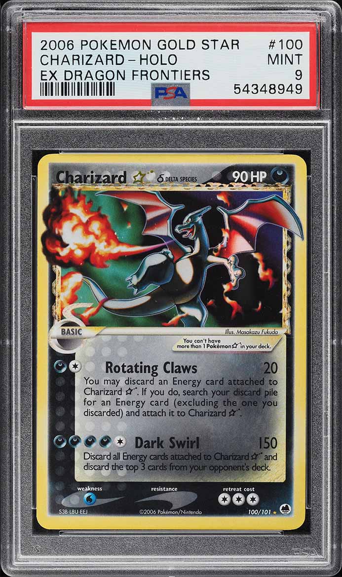 2006 Pokemon EX Dragon Frontiers Holo Charizard Gold Star #100 PSA 9 MINT
