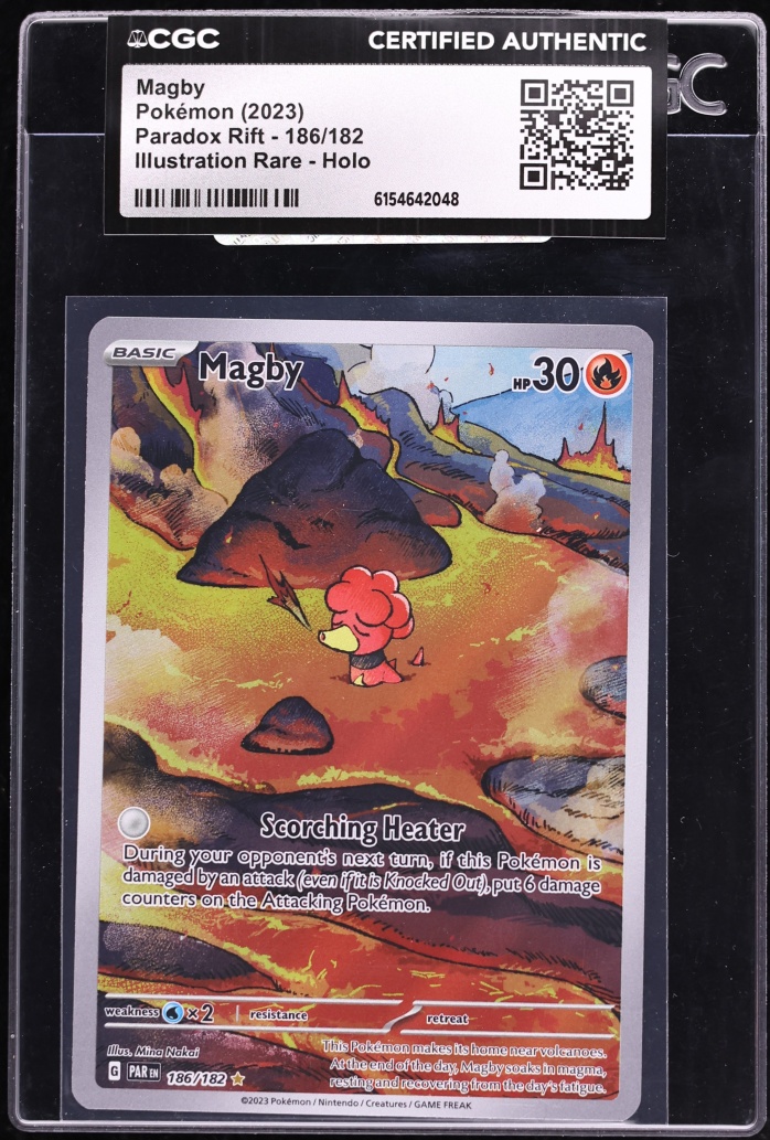 2023 Pokemon Scarlet & Violet Paradox Rift IR Magby #186 CGC AUTH