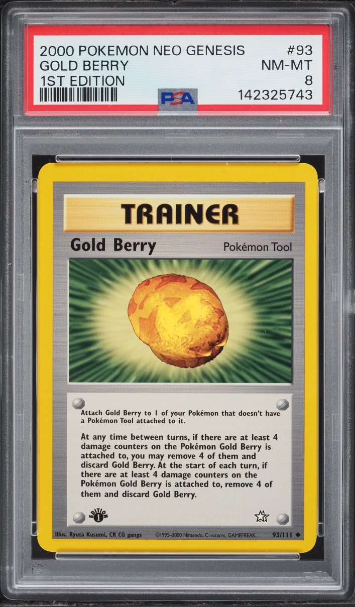 2000 Pokemon Neo Genesis 1st Edition Gold Berry #93 PSA 8 NM-MT