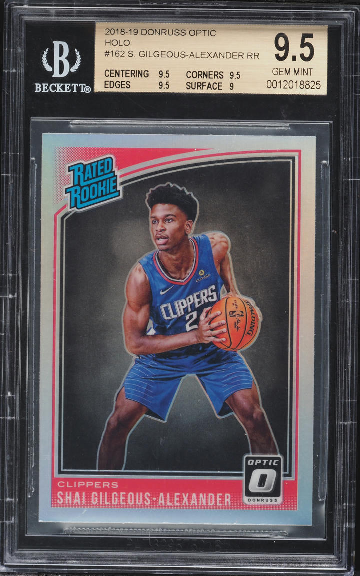 2018 Donruss Optic Holo Shai Gilgeous-Alexander ROOKIE #162 BGS 9.5 GEM MINT