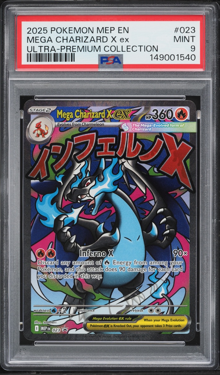 2025 Pokemon Mega Evolution Promo Ultra Premium Full Art Mega Charizard X Ex #23 PSA 9 MINT