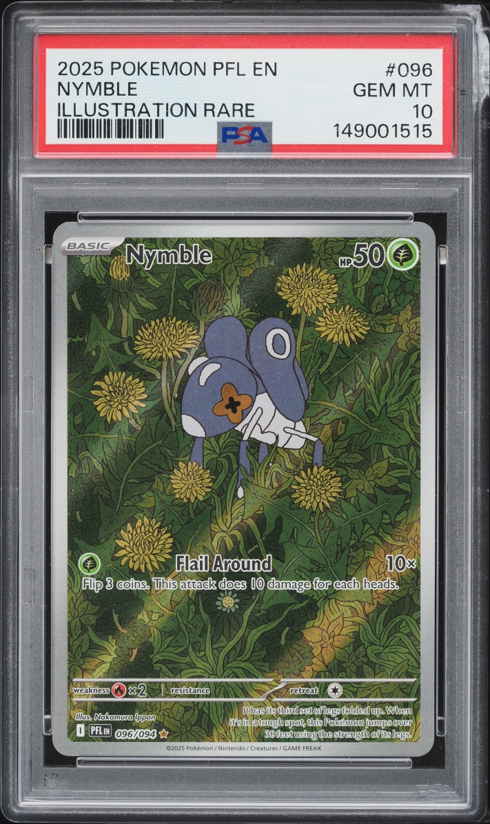 2025 Pokemon Mega Evolution Phantasmal Flames IR Nymble #96 PSA 10 GEM MINT