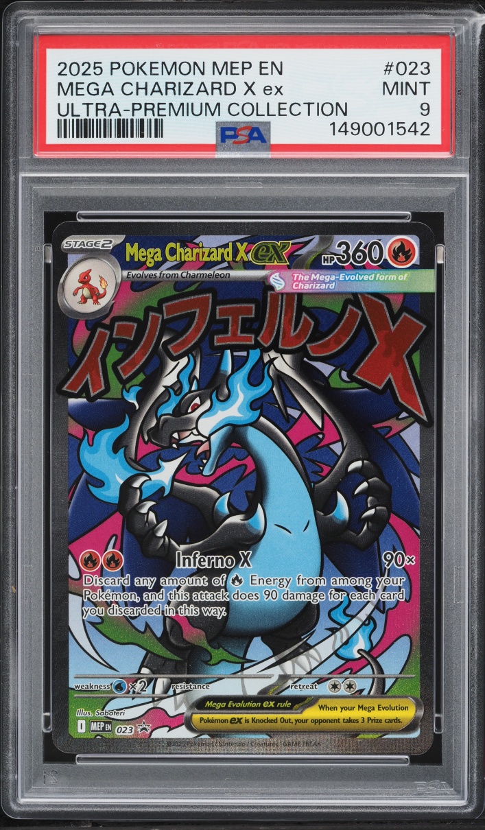 2025 Pokemon Mega Evolution Promo Ultra Premium Full Art Mega Charizard X Ex #23 PSA 9 MINT