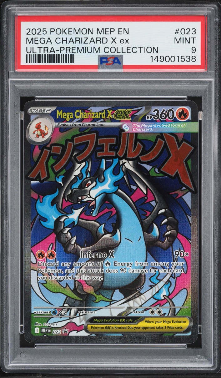 2025 Pokemon Mega Evolution Promo Ultra Premium Full Art Mega Charizard X Ex #23 PSA 9 MINT