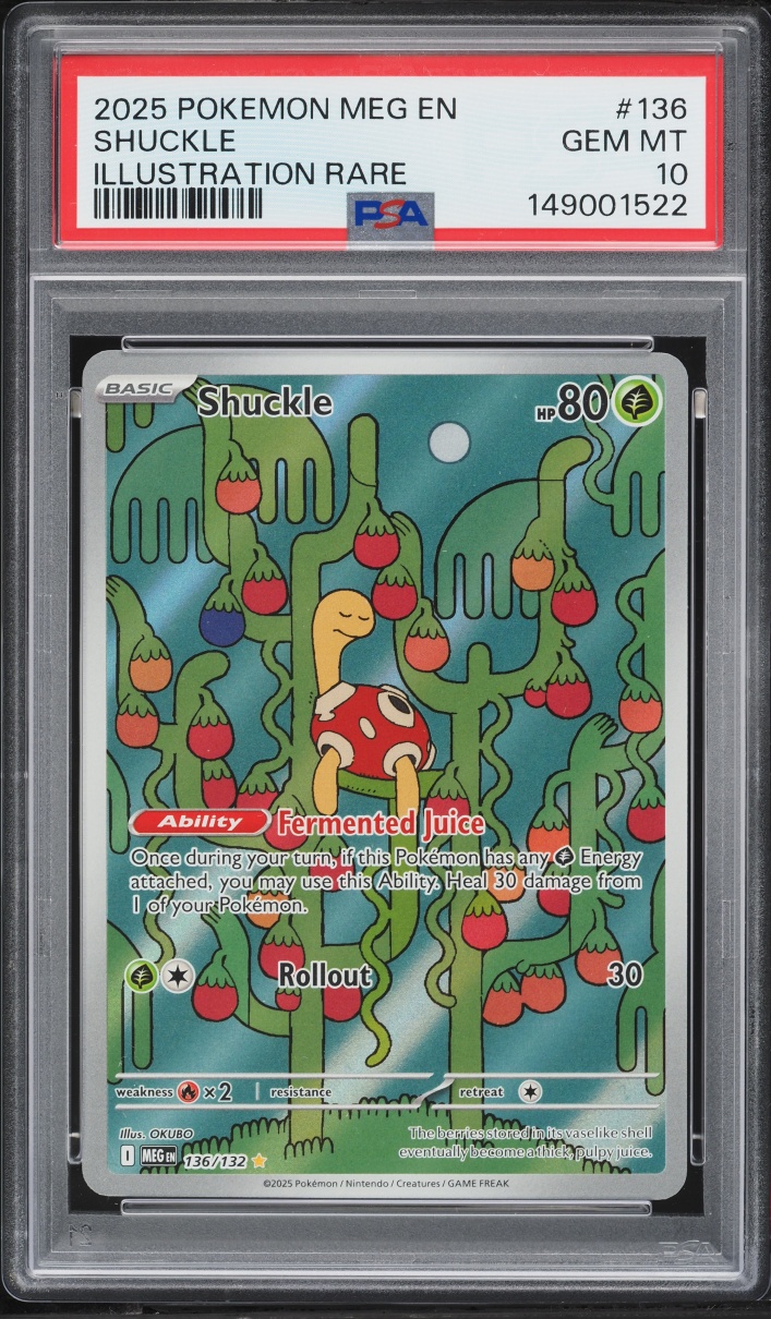 2025 Pokemon Mega Evolution IR Shuckle #136 PSA 10 GEM MINT