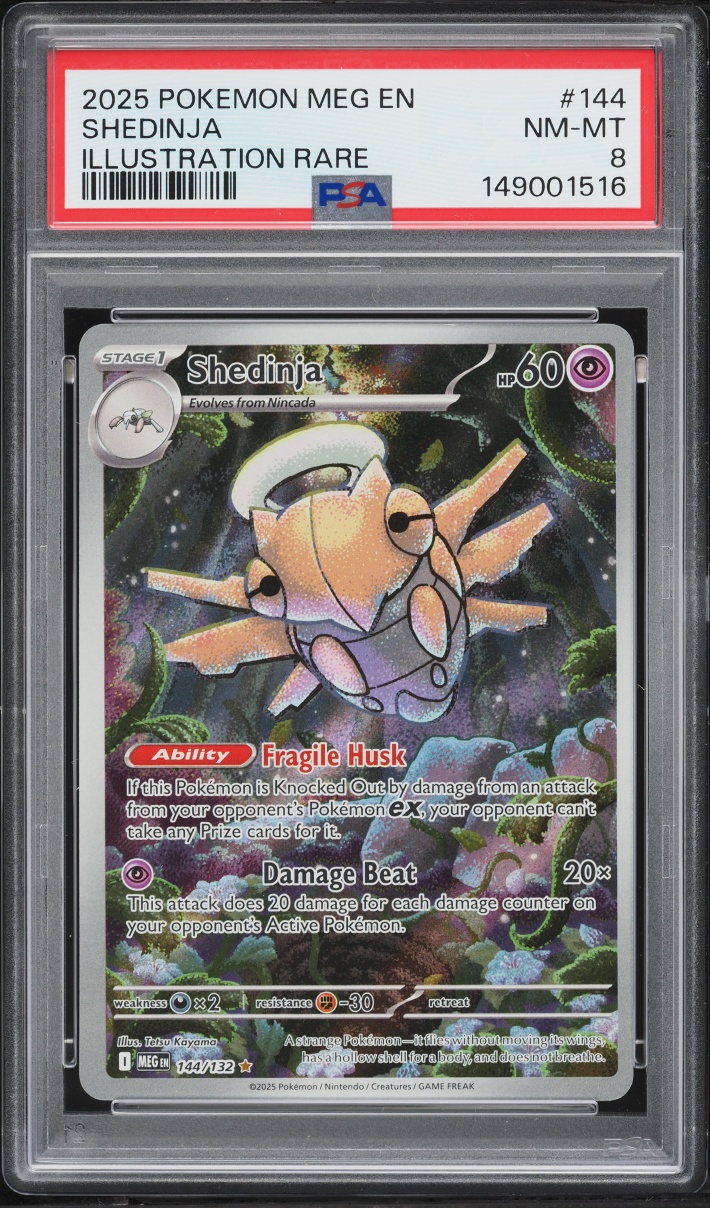 2025 Pokemon Mega Evolution IR Shedinja #144 PSA 8 NM-MT