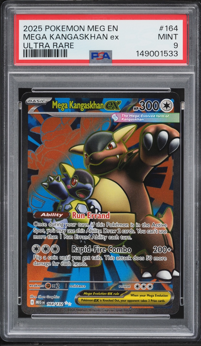 2025 Pokemon Mega Evolution Full Art Mega Kangaskhan Ex #164 PSA 9 MINT