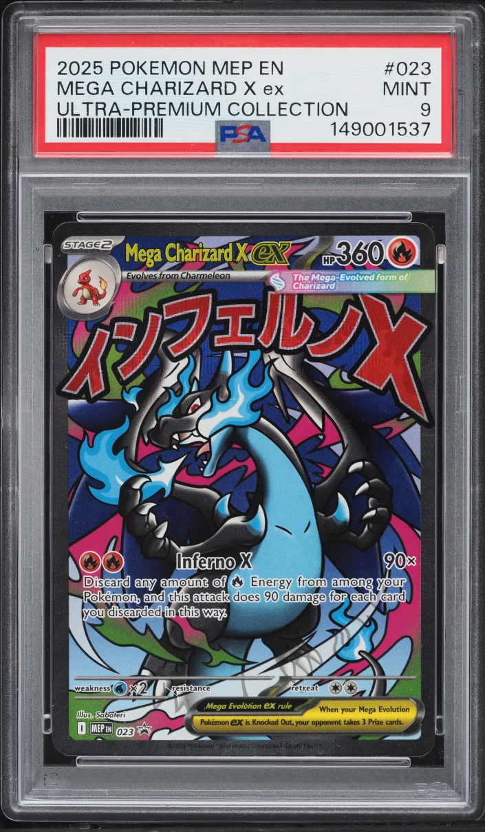 2025 Pokemon Mega Evolution Promo Ultra Premium Full Art Mega Charizard X Ex #23 PSA 9 MINT