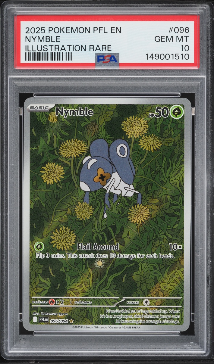 2025 Pokemon Mega Evolution Phantasmal Flames IR Nymble #96 PSA 10 GEM MINT