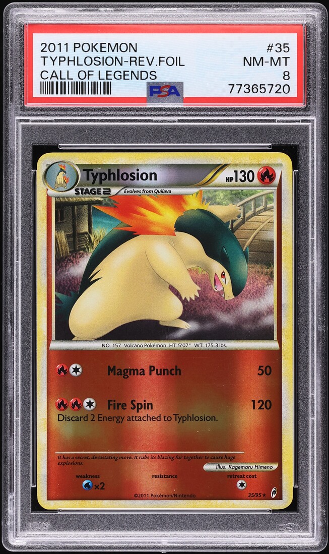 2011 Pokemon Call Of Legends Reverse Holo Typhlosion #35 PSA 8 NM-MT