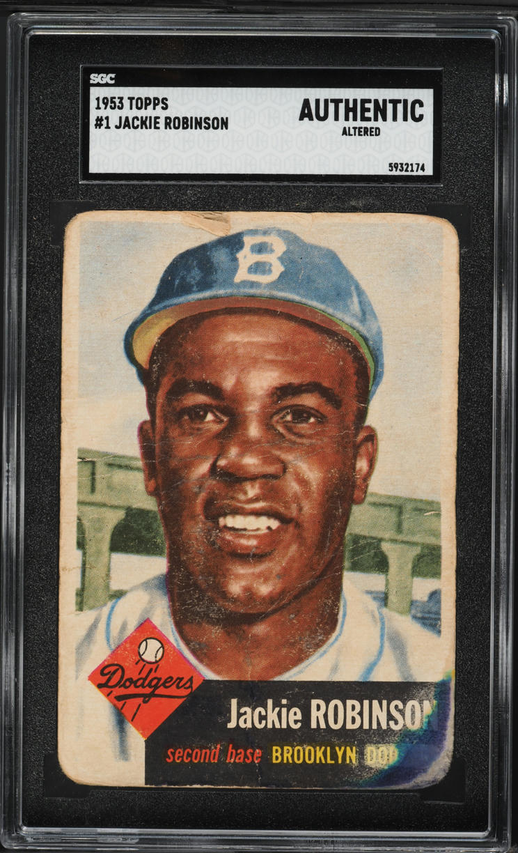 1953 Topps Jackie Robinson #1 SGC ALTERED AUTH on Fanatics Collect