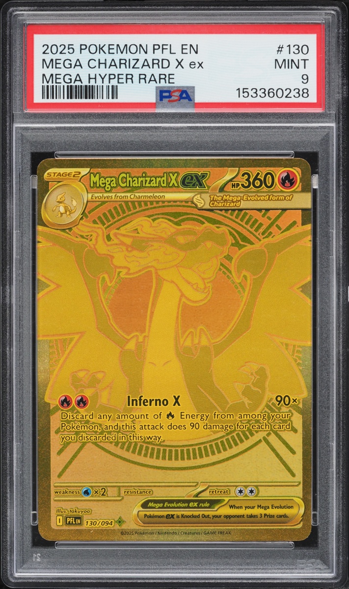2025 Pokemon Mega Evolution Phantasmal Flames MHR Mega Charizard X Ex #130 PSA 9 MINT