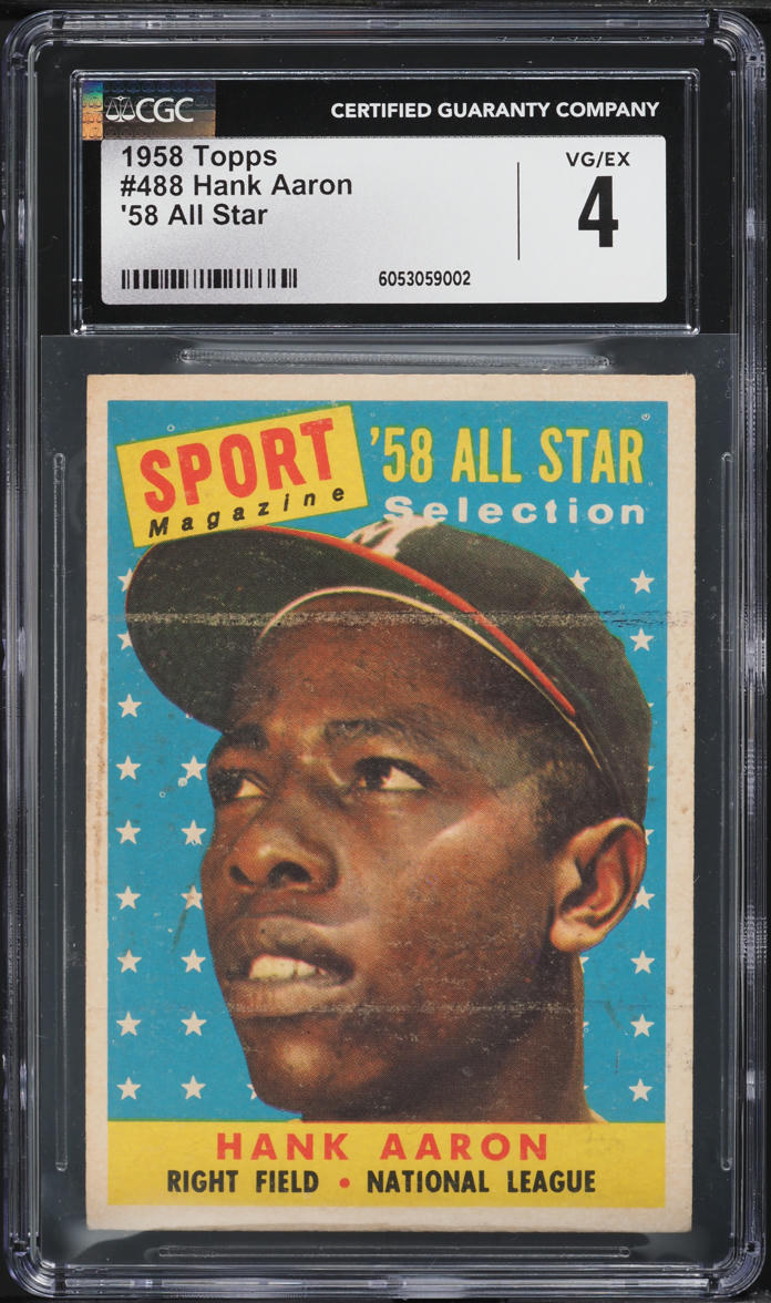 1958 Topps Hank Aaron '58 ALL STAR #488 CGC 4 VGEX