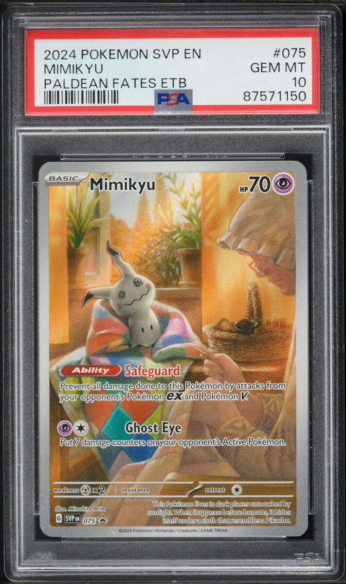 2024 Pokemon Scarlet & Violet Promo Paldean Fates ETB Alt Art Mimikyu #75 PSA 10 GEM MINT