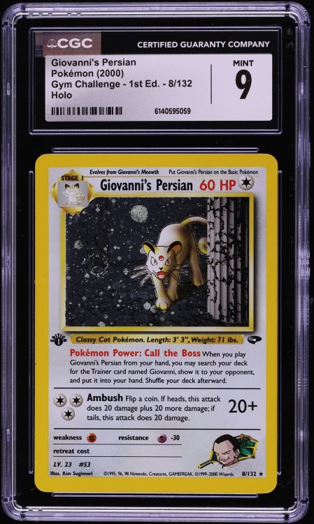 2000 Pokemon Gym Challenge 1st Edition Holo Giovanni's Persian #8 CGC 9 MINT