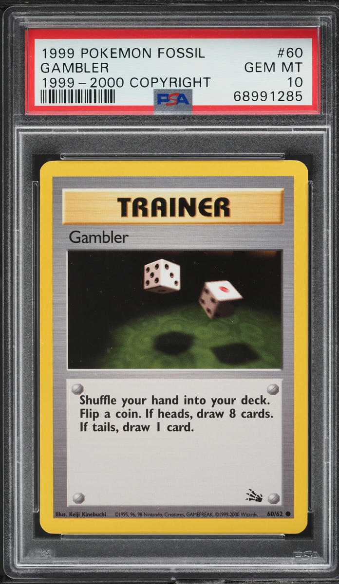 1999 -2000 Pokemon Fossil Gambler #60 PSA 10 GEM MINT