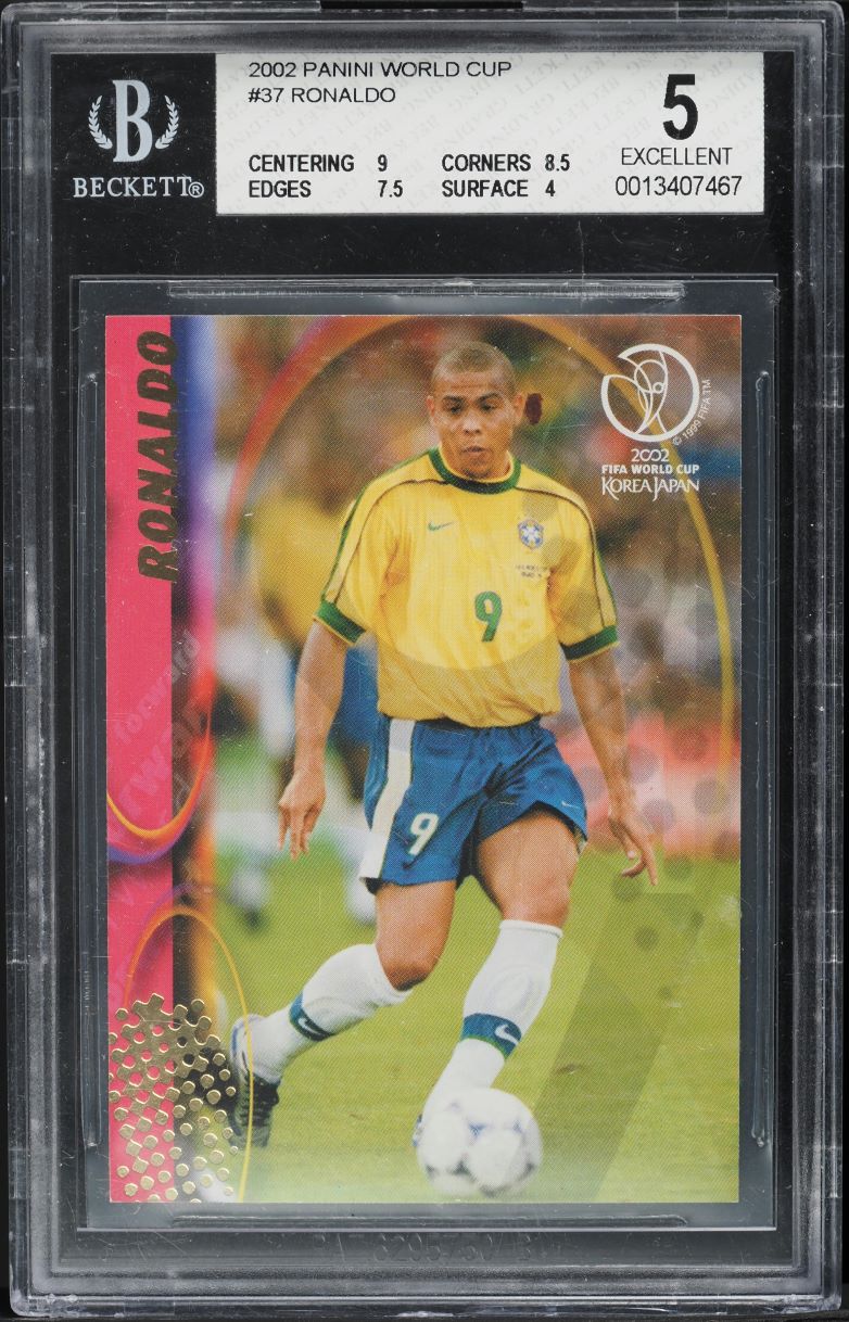 2002 Panini World Cup Korea Japan Ronaldo #37 BGS 5 EX