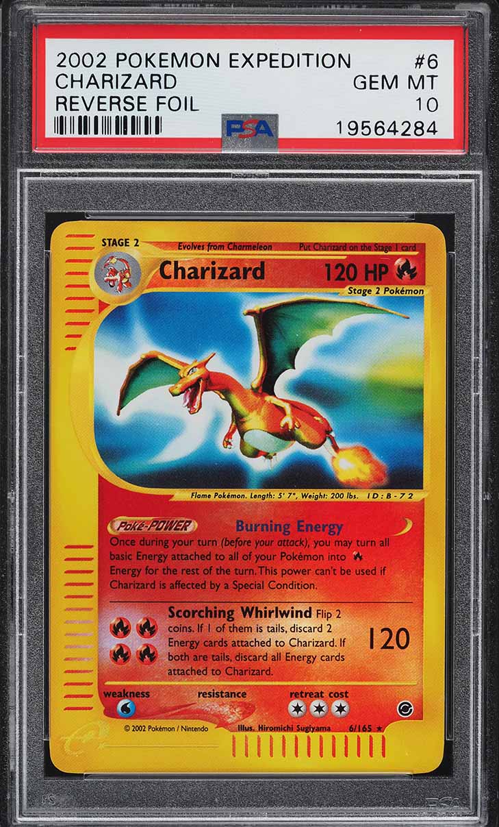 2002 Pokemon Expedition Reverse Holo Charizard #6 PSA 10 GEM MINT