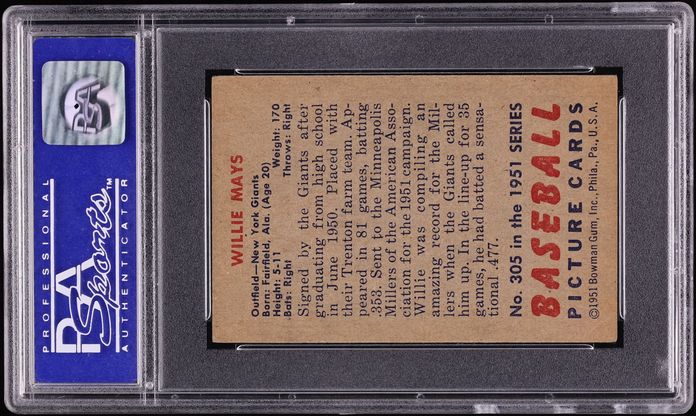 1951 Bowman Willie Mays ROOKIE #305 PSA 5 EX