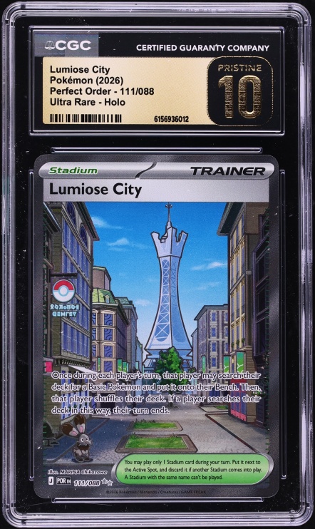 2026 Pokemon Mega Evolution Perfect Order Full Art Lumiose City #111 CGC 10 PRISTINE