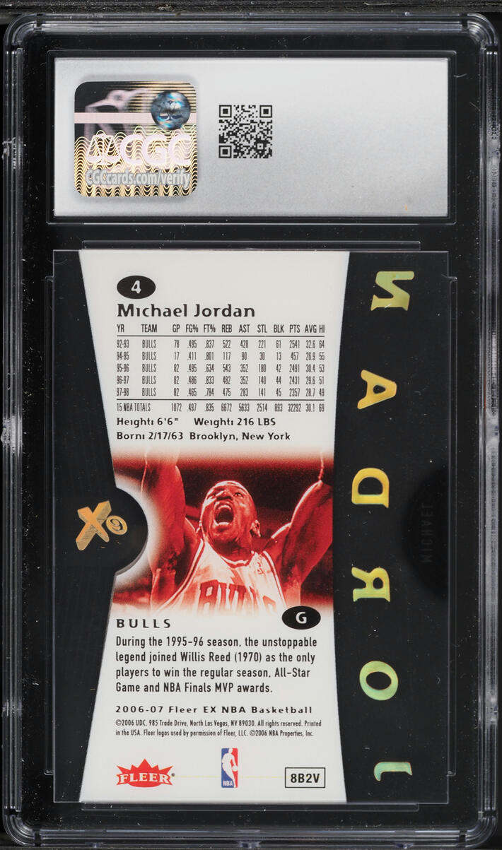 2006 Fleer E-X Michael Jordan #4 CGC 8 NM-MT