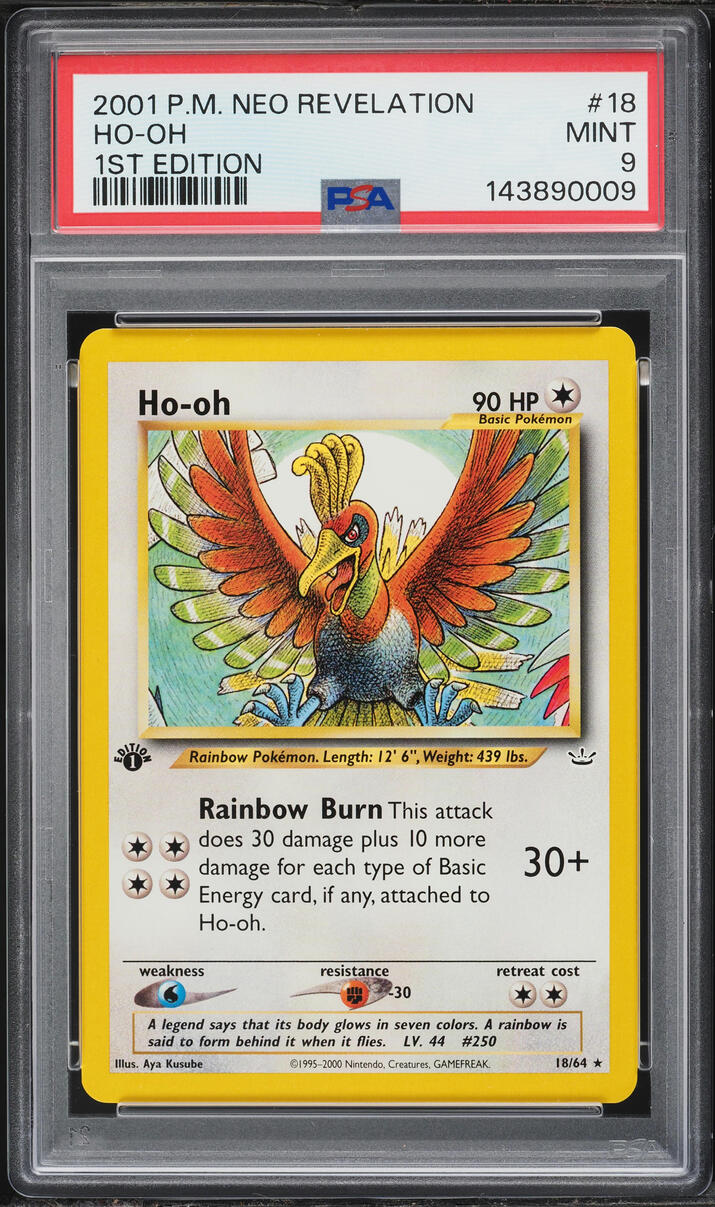 2001 Pokemon Neo Revelation 1st Edition Ho-Oh #18 PSA 9 MINT