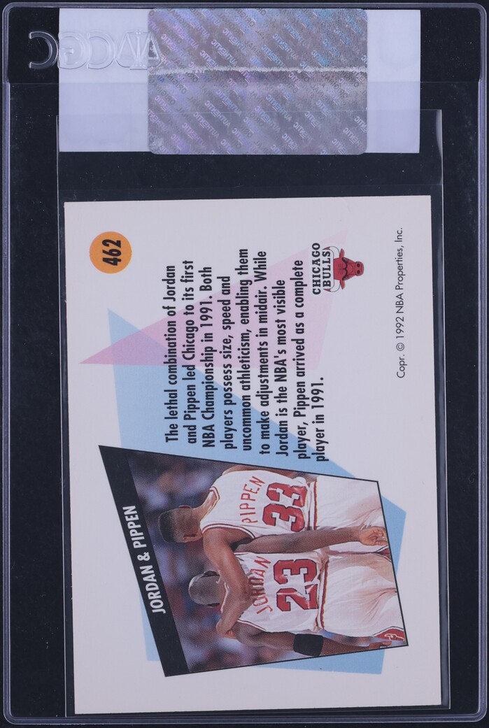 1991 Skybox Teamwork Chicago Michael Jordan Scottie Pippen #462 CGC AUTH