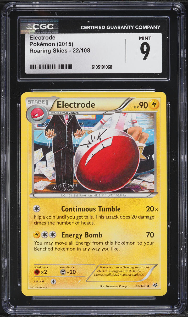 2015 Pokemon XY Roaring Skies Electrode #22 CGC 9 MINT