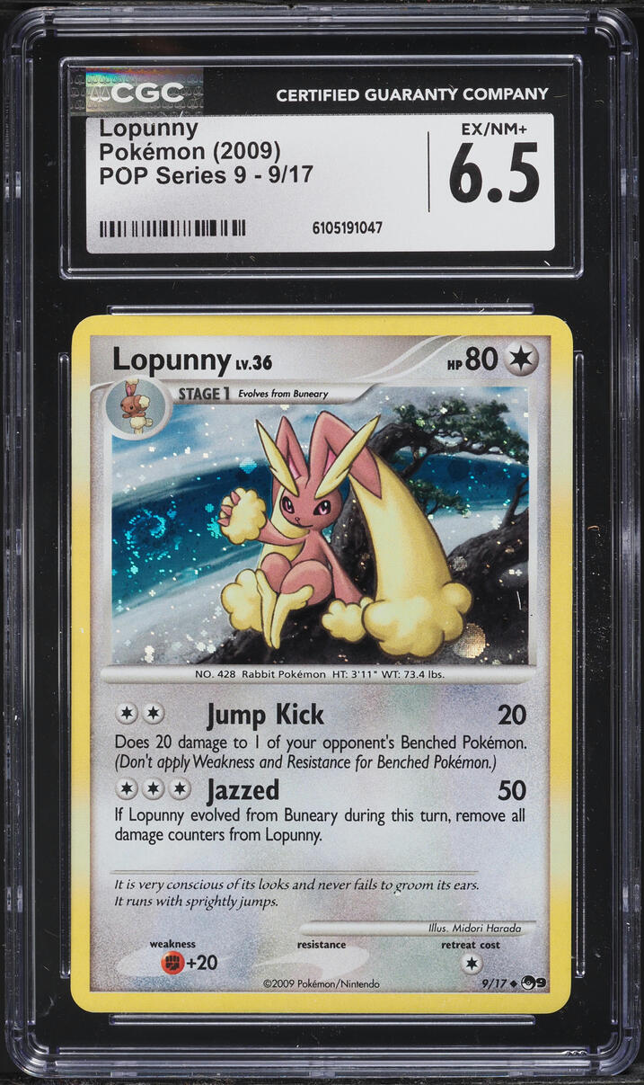 2009 Pokemon POP Series 9 Lopunny #9 CGC 6.5 EXMT+