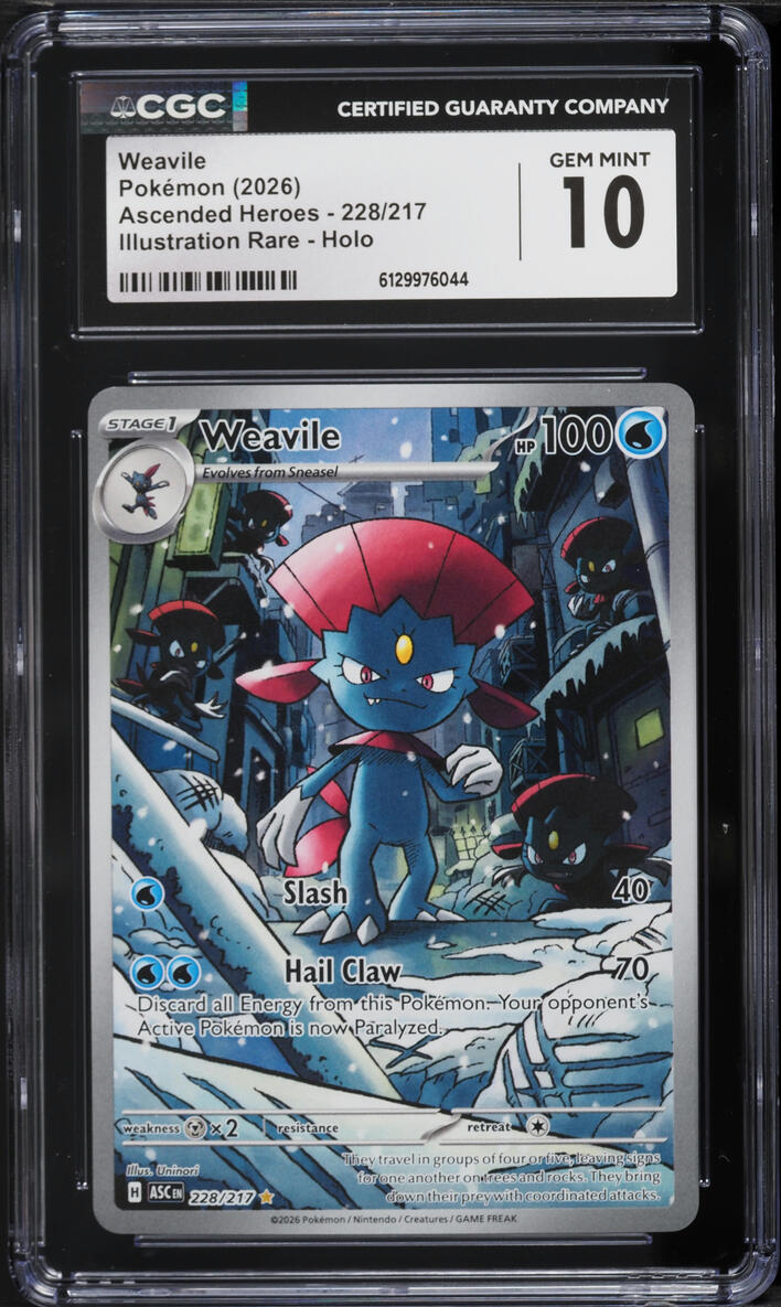 2026 Pokemon Mega Evolution Ascended Heroes IR Weavile #228 CGC 10 GEM MINT
