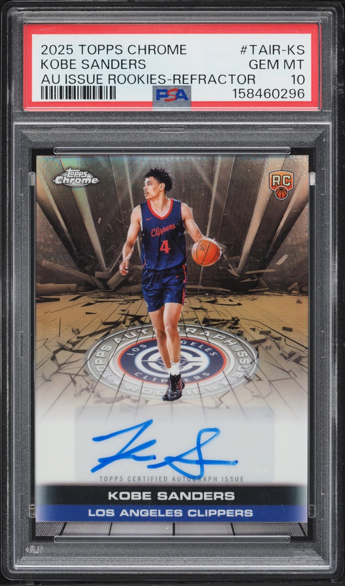 2025 Topps Chrome Issue Refractor Kobe Sanders ROOKIE AUTO #TAIR-KS PSA 10 GEM MINT