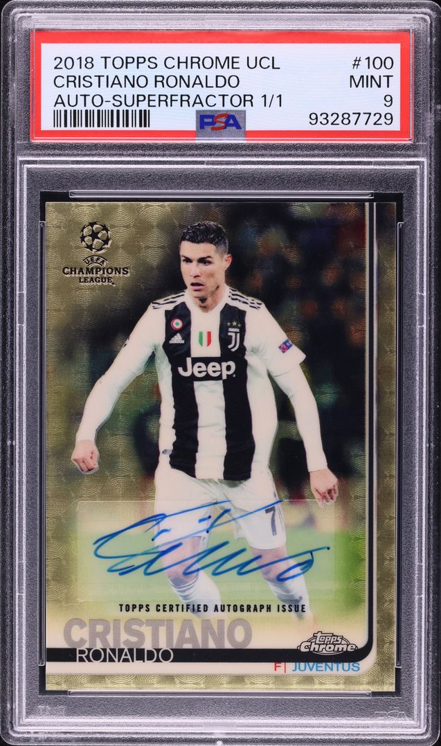 2018 Topps Chrome UEFA Superfractor Cristiano Ronaldo AUTO 1/1