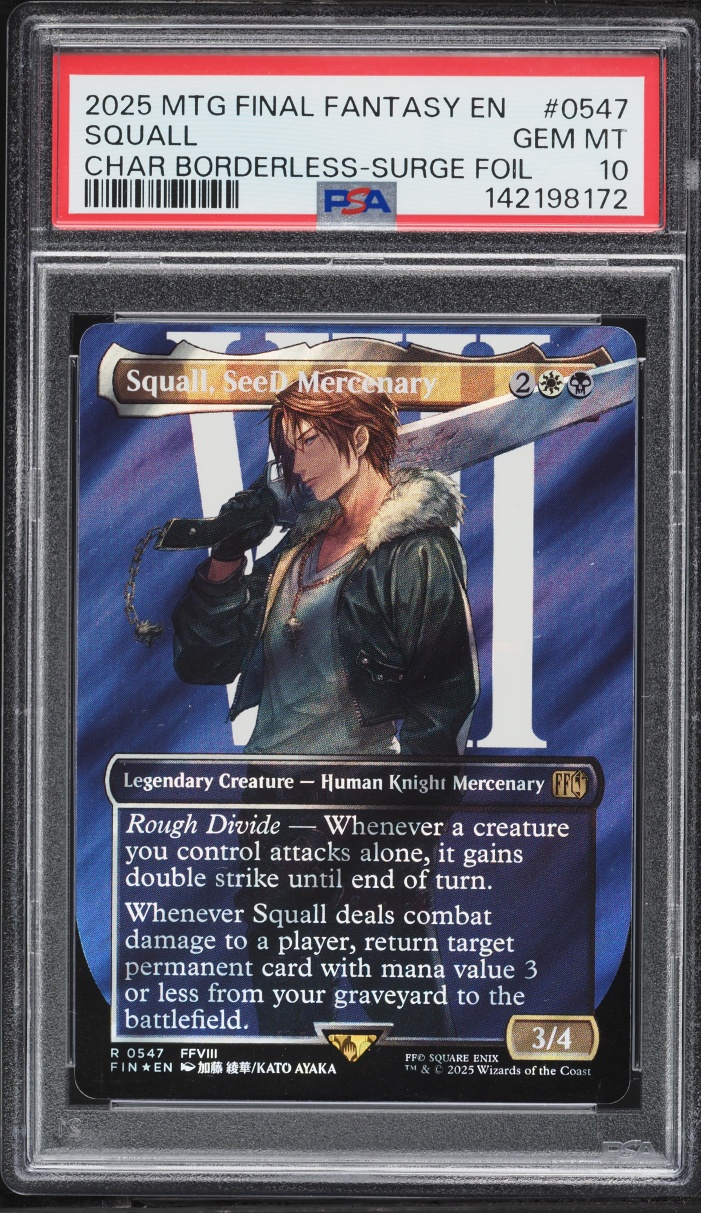 2025 MTG Final Fantasy Borderless Surge Foil Squall SeeD Mercenary #0547 PSA 10 GEM MINT