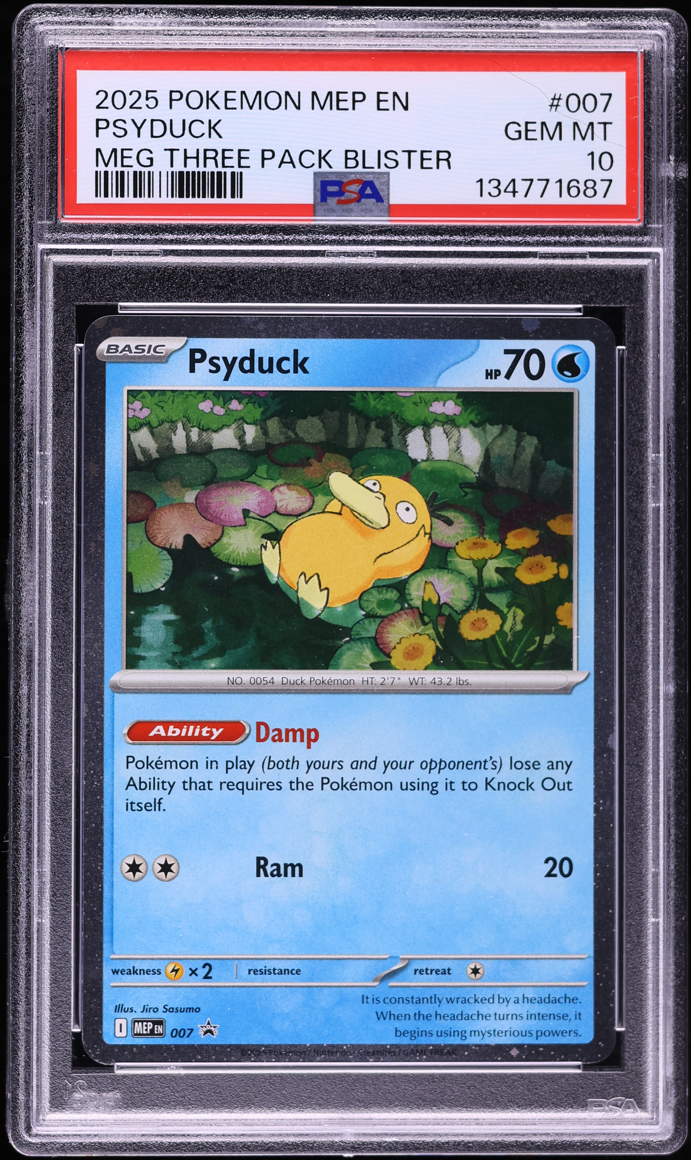 2025 Pokemon Mega Evolution Black Star Promo Psyduck #7 PSA 10 GEM MINT