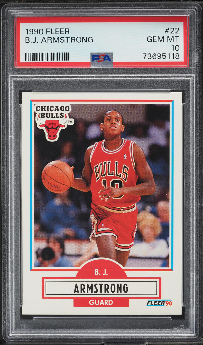 1990 Fleer Basketball B.J. Armstrong ROOKIE #22 PSA 10 GEM MINT