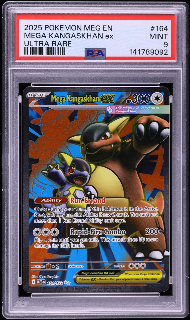 2025 Pokemon Mega Evolution Full Art Mega Kangaskhan ex #164 PSA 9 MINT