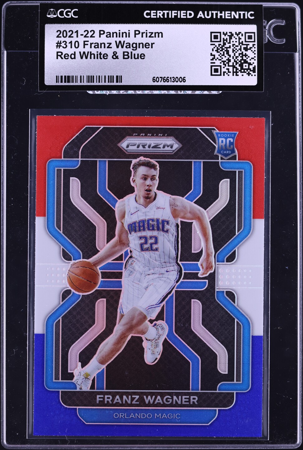 2021 Panini Prizm Red White & Blue Franz Wagner ROOKIE #310 CGC AUTH