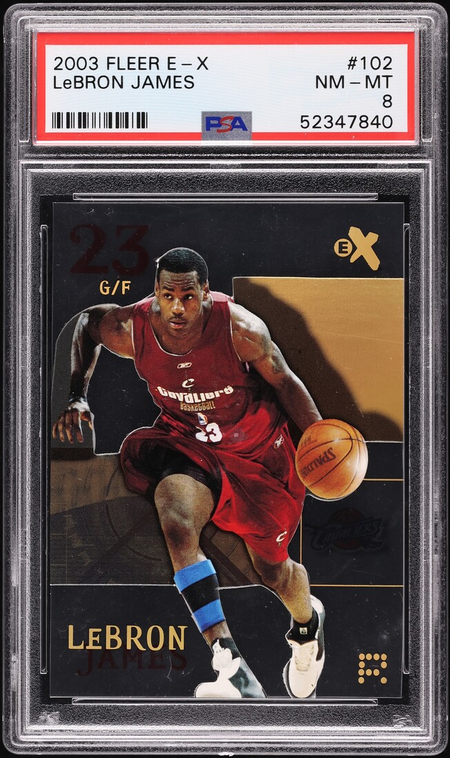 2003 Fleer E-X LeBron James ROOKIE #102 PSA 8 NM-MT