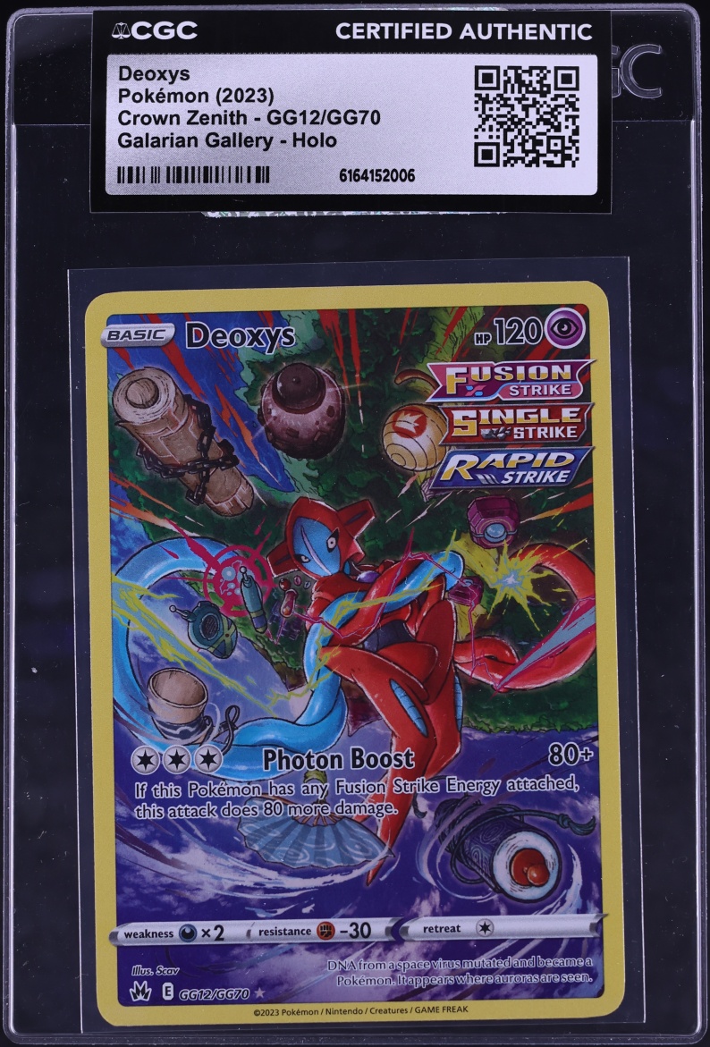 2023 Pokemon Sword & Shield Crown Zenith Galarian Gallery Alt Art Deoxys #GG12 CGC AUTH