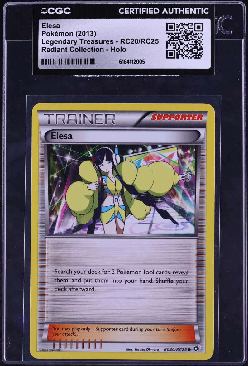 2013 Pokemon BW Legendary Treasures Radiant Collection Holo Elesa #RC20 CGC AUTH