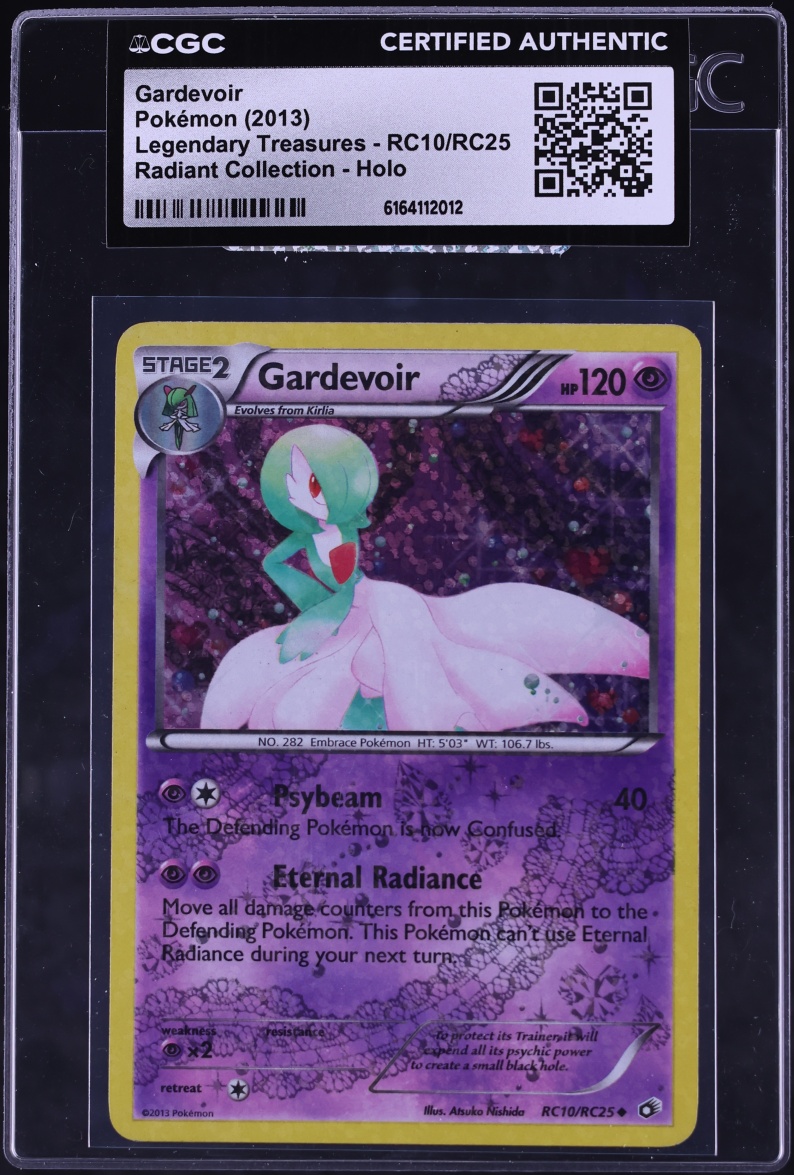 2013 Pokemon Black & White Legendary Treasures Radiant Holo Gardevoir #RC10 CGC AUTH