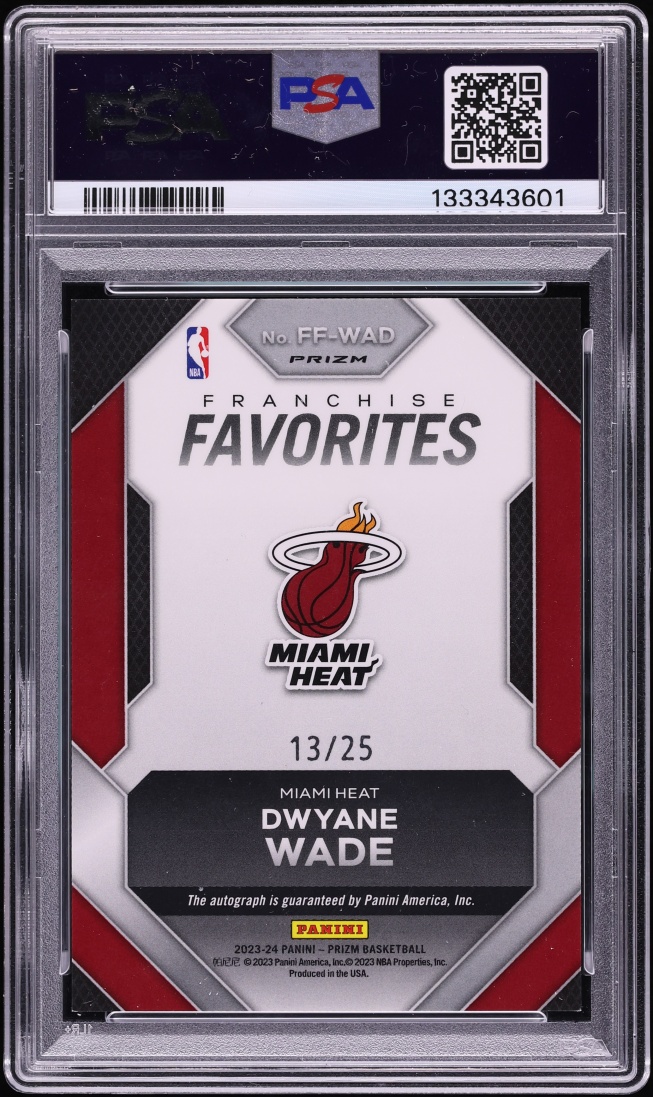 2023 Panini Prizm Franchise Favorites Mojo Dwyane Wade AUTO /25 #FF-WAD PSA 9 MINT